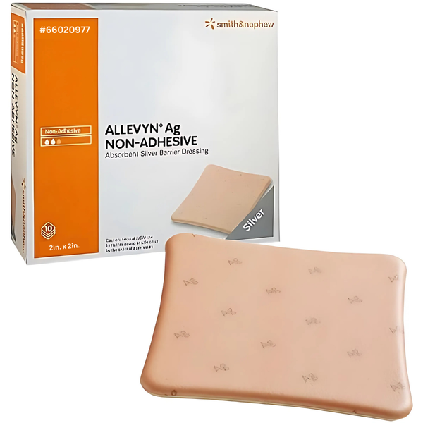 Smith & Nephew Allevyn Ag Non-Adhesive Absorbent Silver Sulfadiazine Barrier Hydrocellular Dressing