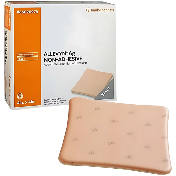 Smith & Nephew Allevyn Ag Non-Adhesive Absorbent Silver Sulfadiazine Barrier Hydrocellular Dressing