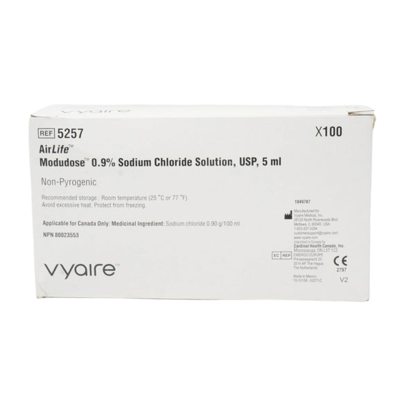 Cardinal Health AirLife MODUDOSE Normal Saline Unit Dose Vials, 0.9% Sodium Chloride, 3 mL to 5 mL
