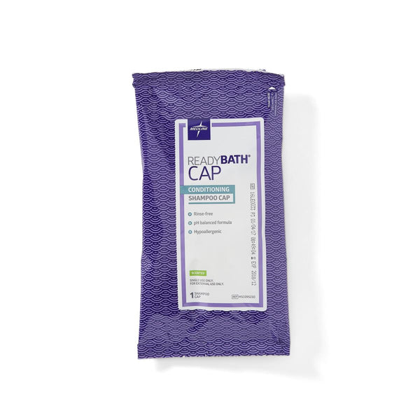 Medline ReadyBath Rinse-Free Shampoo and Conditioning Caps, Hypoallergenic, pH Balanced, Alcohol Free, Scented, MSC095230