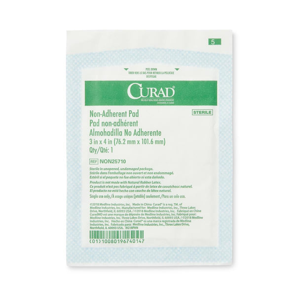 Medline CURAD Sterile Non-Adherent Pad 3" x 4", Polyester/Cotton, NON25710