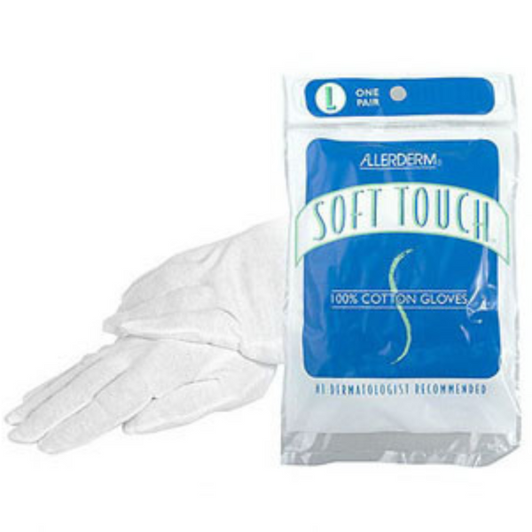 Allerderm Soft Touch Breathable Cotton Glove Liner, Pair, Latex Free