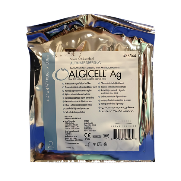 Derma Sciences Algicell Ag Antimicrobial Silver Dressing, 4-1/4 x 4-1/4 In.
