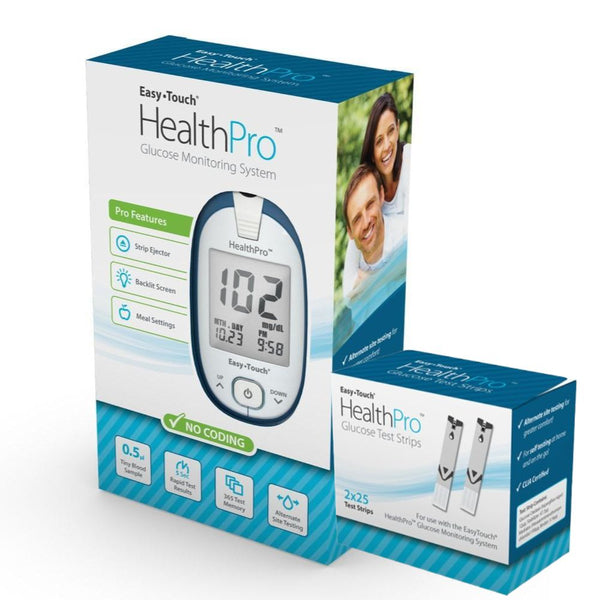MHC Easy Touch HealthPro Blood Glucose Test Strips / Meter / Monitoring Kit