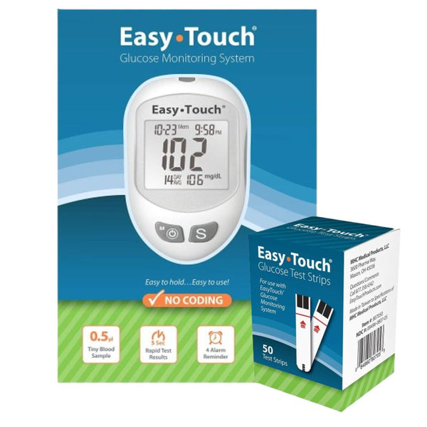 MHC Easy Touch Blood Glucose Test Strips / Meter / Monitoring Kit
