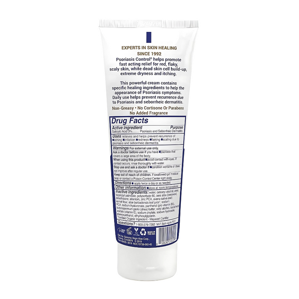 Genuine Virgin Aloe TriDerma Psoriasis Control Cream, Paraben Free