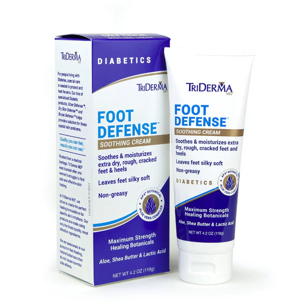 Genuine Virgin Aloe TriDerma Diabetic Foot Defense Soothing Cream, 4.2 oz. Tube
