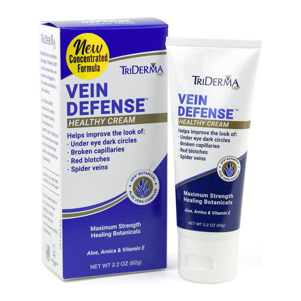 Genuine Virgin Aloe TriDerma Vein Defense Healing Cream, 2.2 oz Tube
