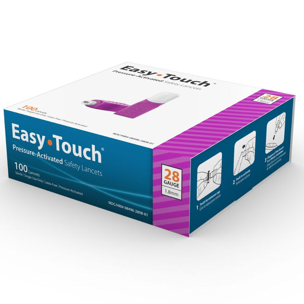 MHC EasyTouch Pressure Activated Safety Lancets, 21/23/26/28/30G, Easy Touch
