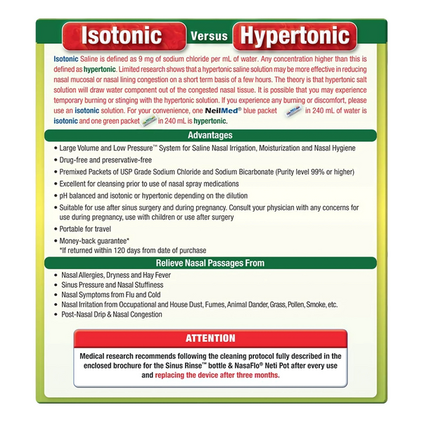 NeilMed Sinus Rinse Hypertonic Premixed Refill Packets