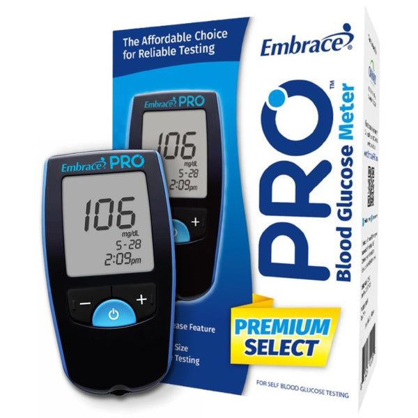 Omnis Health Embrace Pro Blood Glucose Test Strips / Meter / Monitoring Kit
