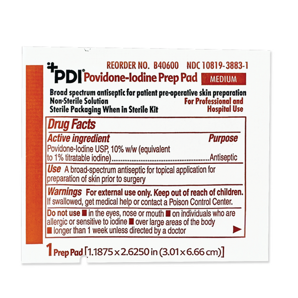 PDI 10% USP Povidone-Iodine (PVP-I) 4 in. Swabsticks, Skin Antiseptic/Germicide, First Aid Antimicrobial