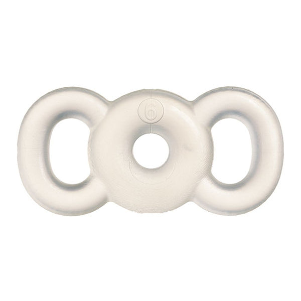 A clear, circular tension ring with a thick center design, intended for use in managing erectile dysfunction. Size 6