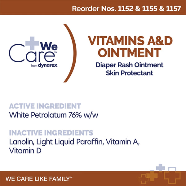 Dynarex WeCare Vitamin A and D Diaper Rash Ointment and Skin Protectant