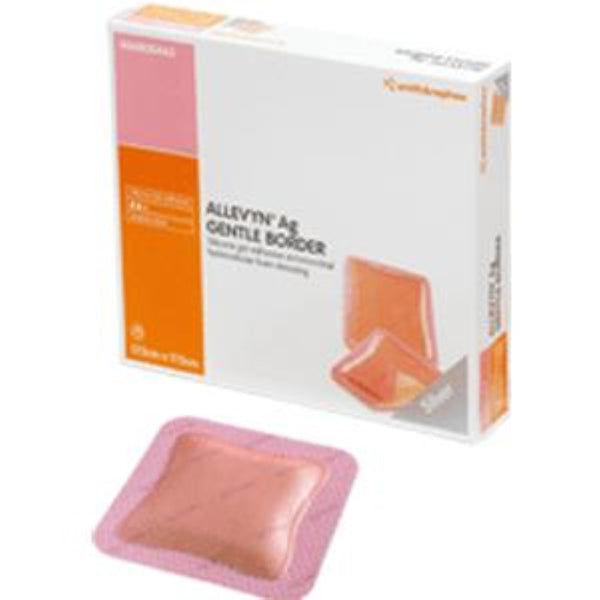 Smith & Nephew Allevyn Ag Gentle Border Silicone Gel Adhesive Silver Wound Dressing 3" x 3"