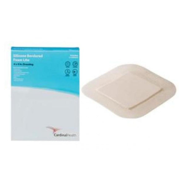 Cardinal Health Kendall Silicone Bordered Lite Foam Dressing, 4" x 4"