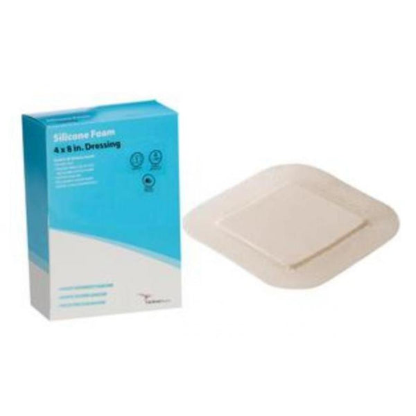 Cardinal Health Kendall Silicone Bordered 5-Layer Foam Dressing, 4" x 8"