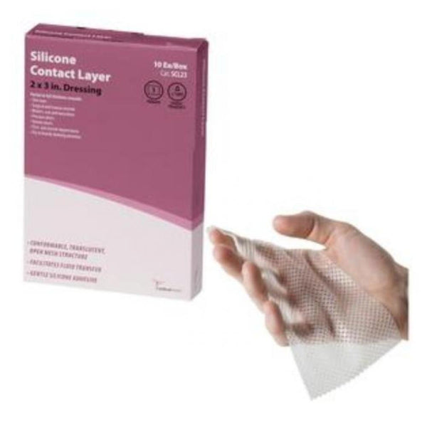 Cardinal Health Silicone Contact Layer Wound Dressing, 2" x 3"