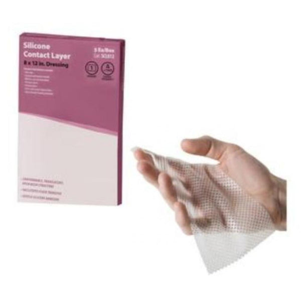 Cardinal Health Silicone Contact Layer Wound Dressing, 8" x 12"