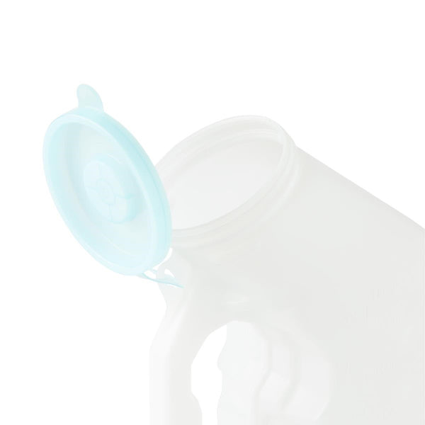 Medline Portable Male Urinal, Clear Plastic Container with Glow-in-the-Dark Lid, Holds up to 32 oz. (1,000 mL) of Liquid, DYND80235SD