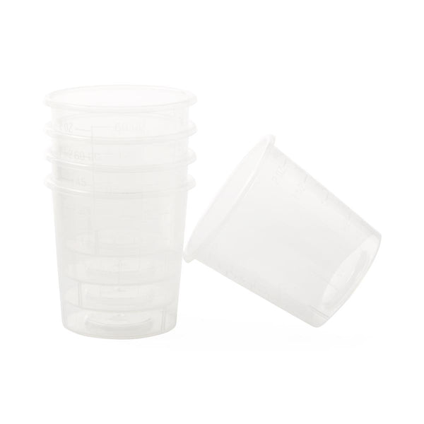 Medline Graduated Plastic Medicine Cup 2 oz, Translucent, Non-Sterile, Case of 1,840 Cups, DYNDX02763