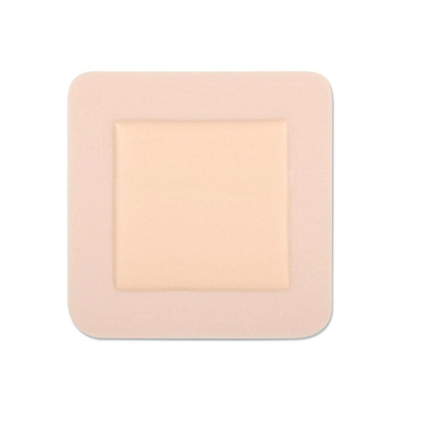Medline Optifoam Adhesive Sterile Foam Wound Dressing, 6" x 6" with 4.5" x 4.5" Pad, Square Shape, Waterproof, MSC1066