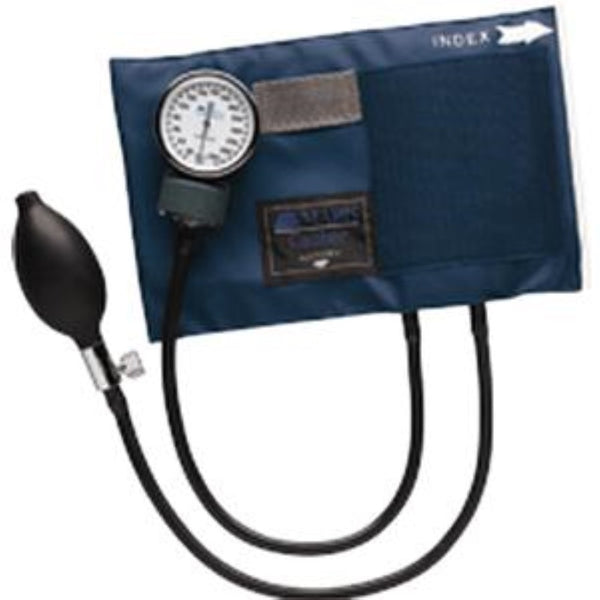 Mabis DMI Adult CALIBER Aneroid Sphygmomanometers with Blue Nylon Cuff, Large