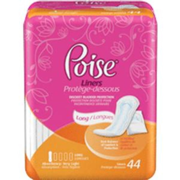 Kimberly Clark Poise Pantyliner Very Light Extra Coverage, Discreet Protection, 44 Count, 6919304
