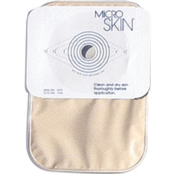 One-piece Colostomy Closed-end Pouch with Microskin Adhesive Plain Barrier and MicroDerm Thin Washer 1-1/2" Stoma Opening