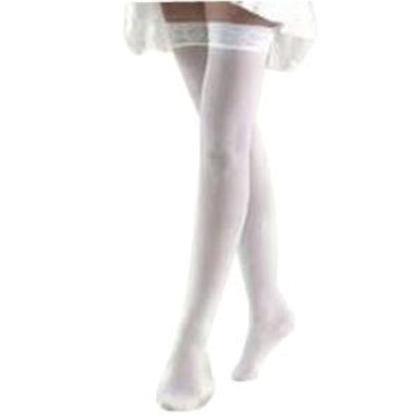 BSN Jobst Unisex Anti-Embolism/GP Thigh-High Seamless Elastic Stockings, Open Toe, Small/Short, White