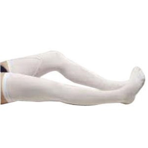 BSN Jobst Unisex Anti-Embolism Thigh-High Seamless Elastic Stockings, Open Toe, Medium/Short, White