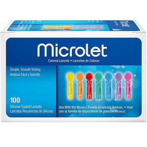 Bayer Microlet Multicolor Twist-Top 28G (0.36 mm) Universal Lancets, 28 Gauge