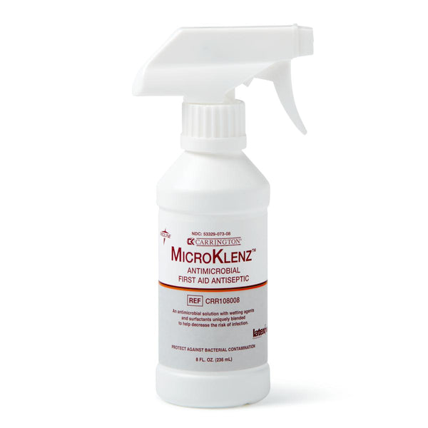 Medline MicroKlenz Antimicrobial Wound Cleanser and First Aid Antiseptic with Benzethonium Chloride, 8 oz. (236 mL) Spray Bottle