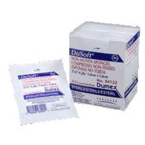 Derma Sciences DuSoft Rayon Polyester Blend Non-Woven Sterile Gauze Sponges, 4-Ply, 2" x 2"