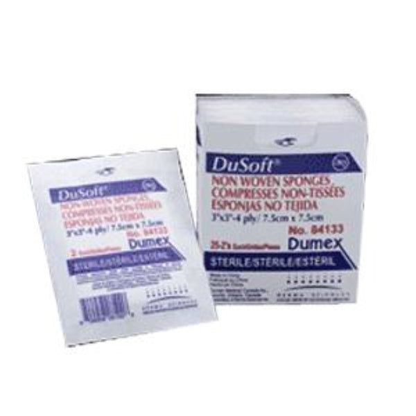 Derma Sciences DuSoft Rayon Polyester Blend Non-Woven Sterile Gauze Sponges, 6-Ply, 4" x 4"