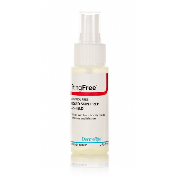 DermaRite Sting Free Skin Prep/Protectant 2 oz, Up to 72 Hours of Protection, Suitable for Sensitive Skin, 00236