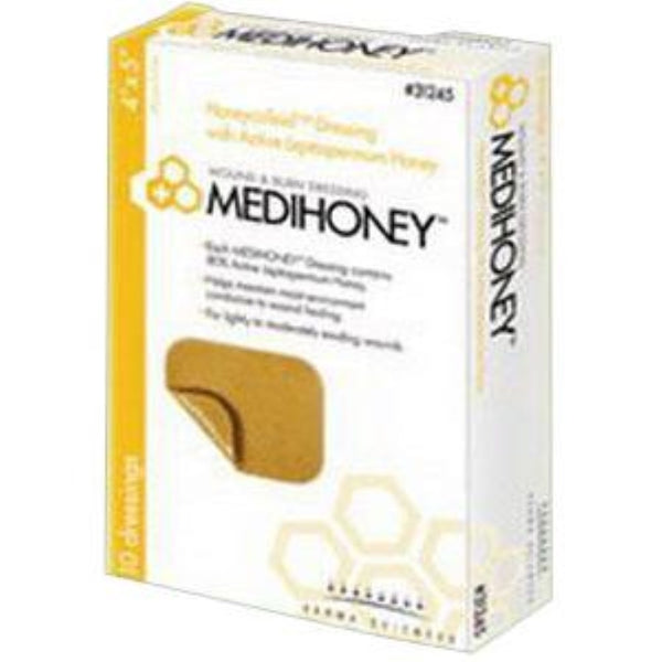 Derma Sciences Medihoney Hydrocolloid Dressing Without Border, 4 x 5 In., Non-Adhesive, Non-Toxic