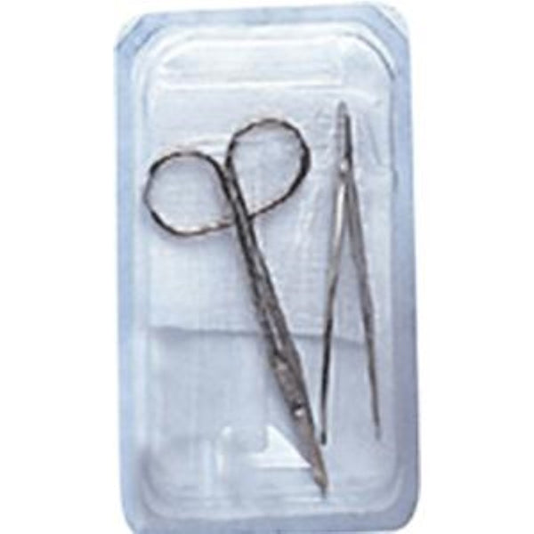 Dynarex Suture Removal Kit with Littauer Scissors and Metal Forceps, Removable Tyvek Lid, Sterile