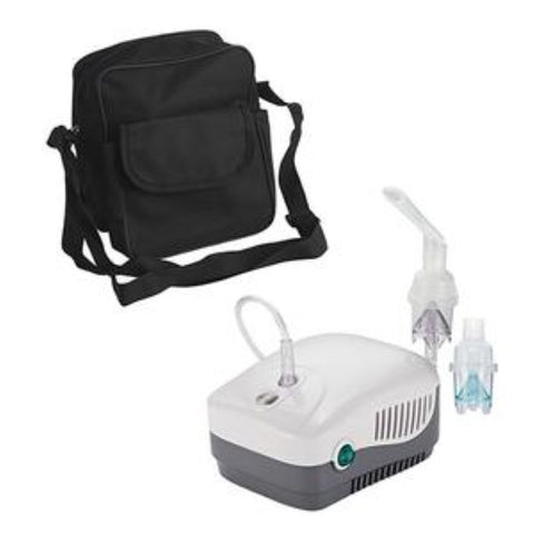 DeVilbiss MEDNEB+ MQ5700B Compact Compressor Nebulizer System With Reusable and Disposable Nebulizer Kits, and Carrying Bag