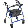 Drive Medical Aluminum Rollator with Fold Up and Removable Back Support, 28" L x 24" W x 37" H, Padded Seat, Blue