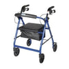 Drive Medical Aluminum Rollator with Fold Up and Removable Back Support, 28" L x 24" W x 37" H, Padded Seat, Red