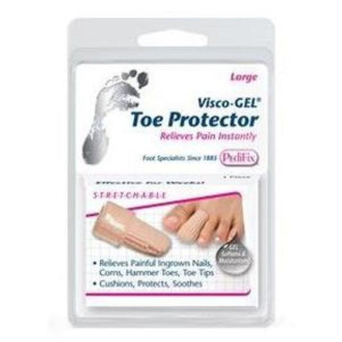 Pedifix Footcare Visco-Gel Toe Protector Large, Soft Fabric Sleeve