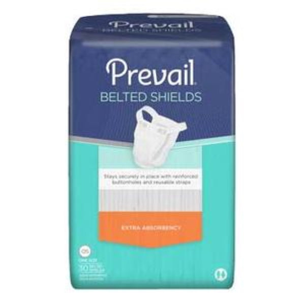 First Quality Prevail Extra Absorbency Belted Shields Undergarment, Breathable, Reusable, One Size, White, PV324