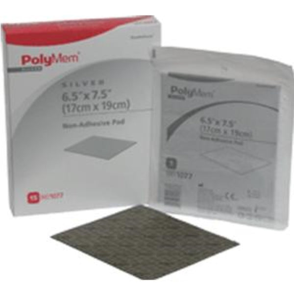 Ferris PolyMem Non-Adhesive Pad Dressing with Nano-Crystalline Silver 6-1/2" x 7-1/2"
