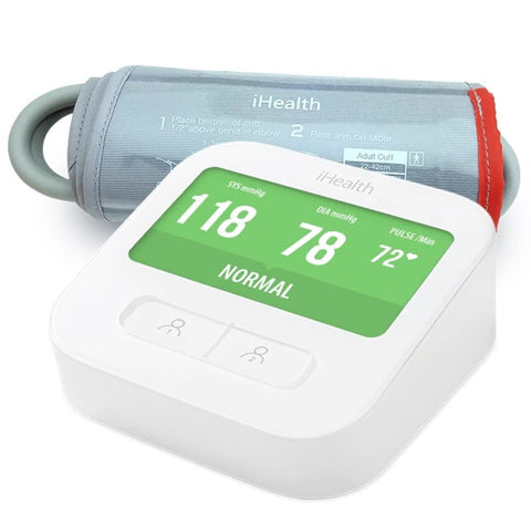 iHealth Clear Wireless Upper Arm Digital Blood Pressure Monitor with Standard Size Cuff, Fits arms 8.6" to 16.5" (22 cm - 42 cm)
