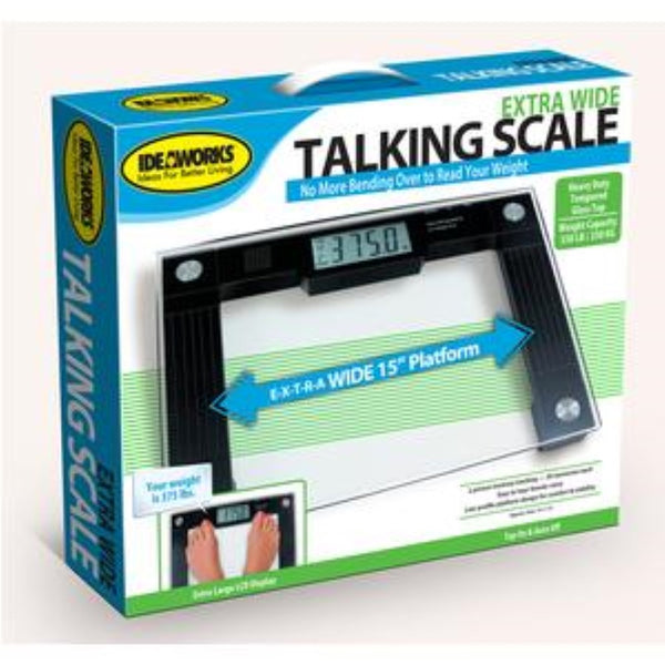 Jobar Talking Scale 15 In. L x 12 In. x 1  In. H Platform, 550 lb Weight Capacity, 8mm Tempered Glass