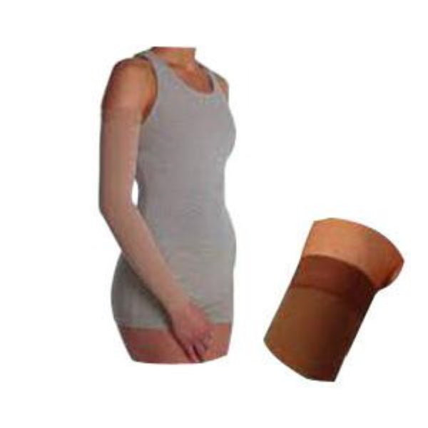 Juzo Soft Opaque Women's Circular Knit Arm Sleeve with Full Silicone Border, 30 to 40mm Hg Compression, Beige, Size 1 Long