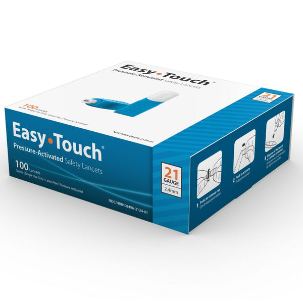 MHC EasyTouch Pressure Activated Safety Lancets, 21/23/26/28/30G, Easy Touch