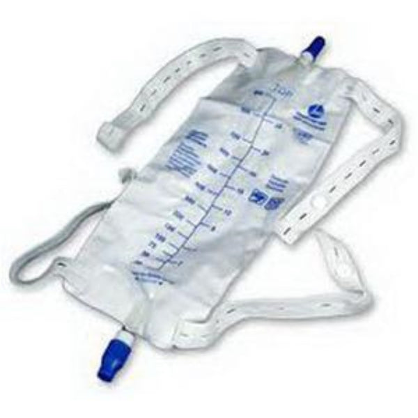 Amsino AMSure® Urinary Drainage Bag with Anti-reflux Flutter Valve 2000mL Diamond Shape Large, Sterile, Latex-free Straps