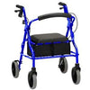 Nova-Ortho Zoom 22 Rolling Walker, Blue, Foldable, Large Padded Seat, 8" Wheel Size, Locking Hand Brakes, 300 lb. Weight Capacity